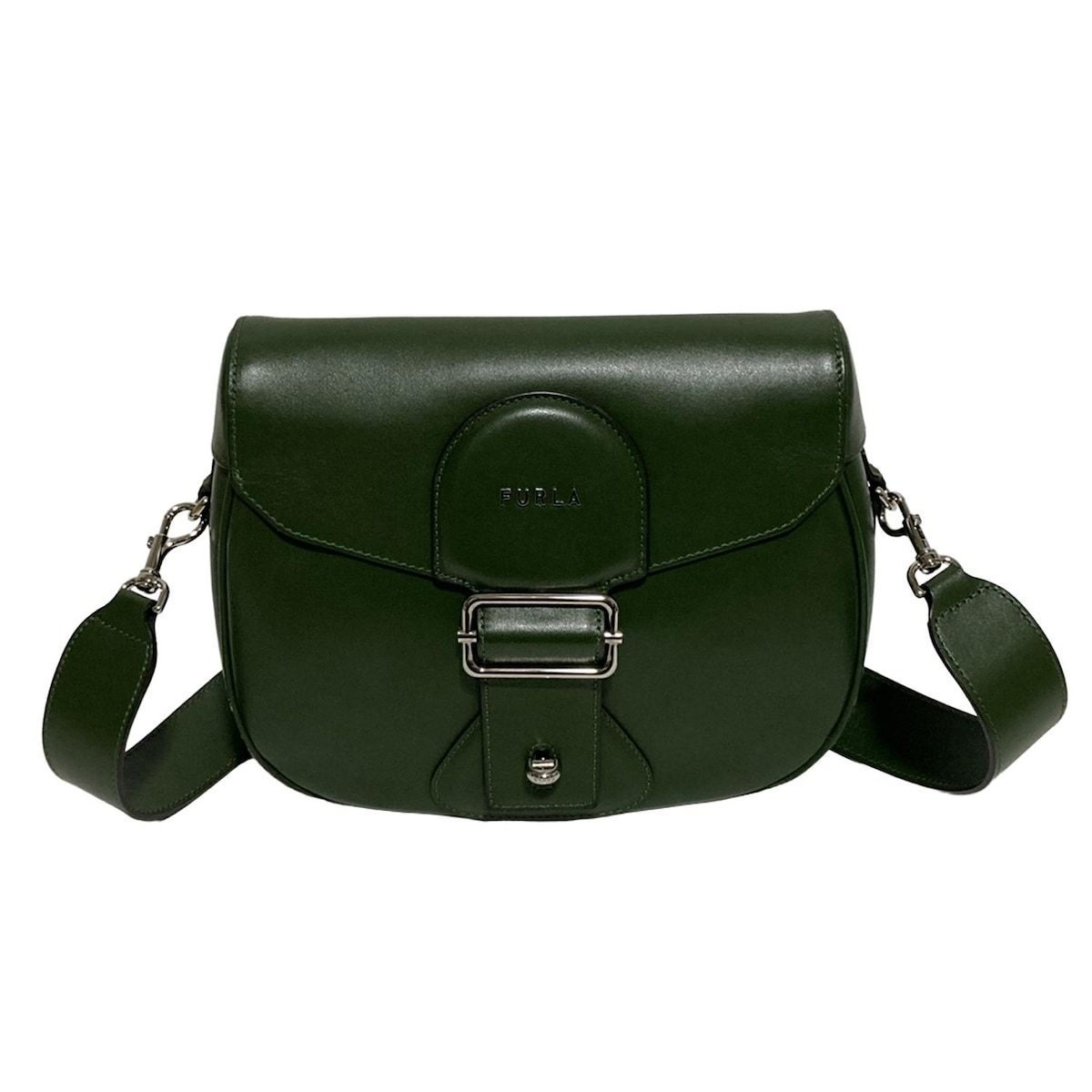 FURLA フルラ セミショルダーバッグ エナメル 緑
