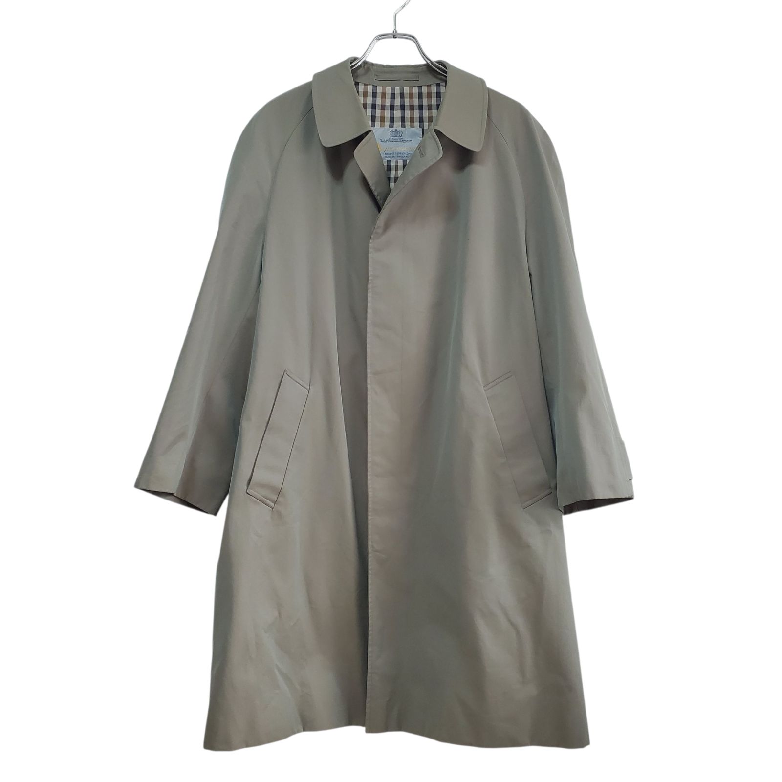 アクアスキュータム Aquascutum 英国製 Aqua5 玉虫色カーキ ステン