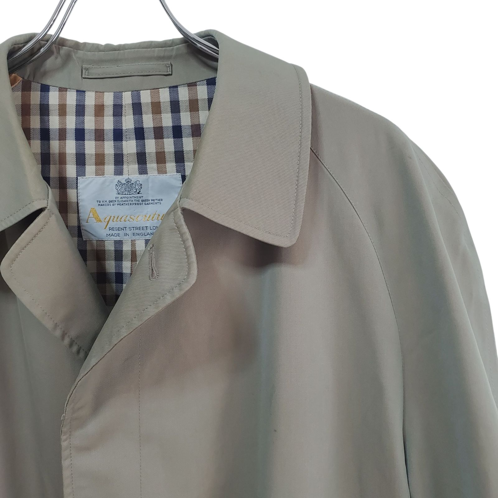 アクアスキュータム Aquascutum 英国製 Aqua5 玉虫色カーキ ステン