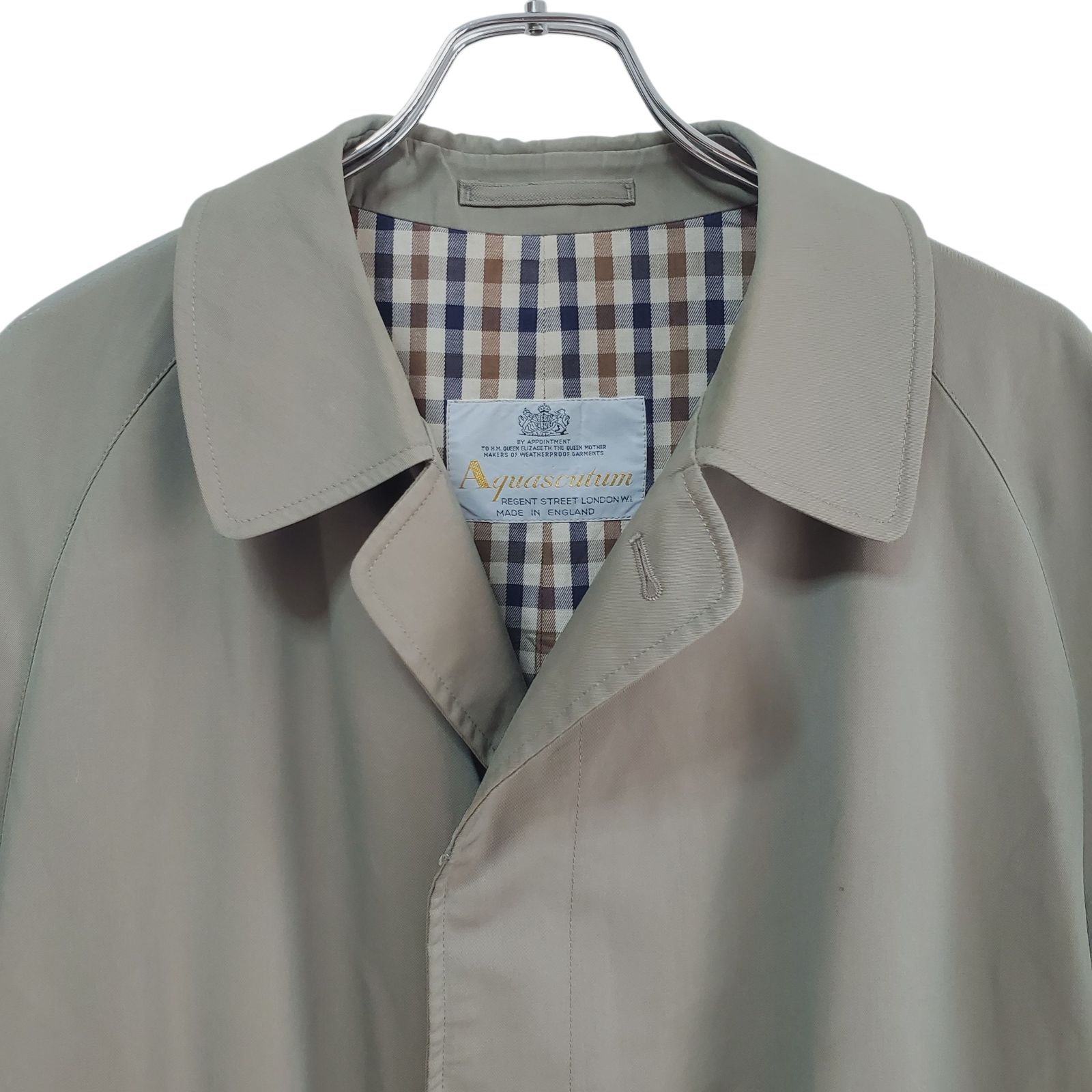 アクアスキュータム Aquascutum 英国製 Aqua5 玉虫色カーキ ステン