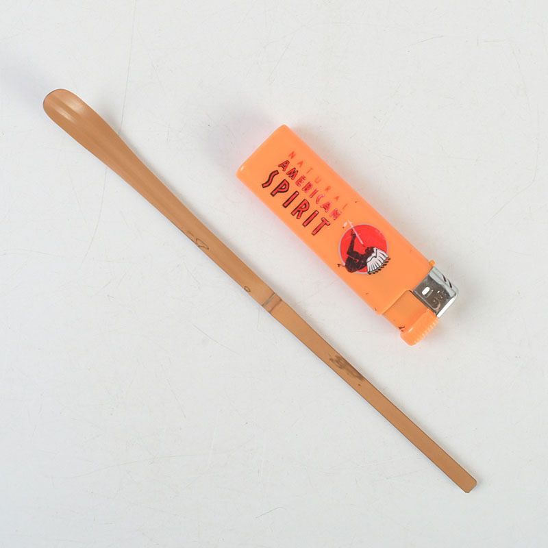 茶道具 影林宗篤作 白竹 茶杓 銘「汐汲」 小林太玄書付 共筒共箱 V