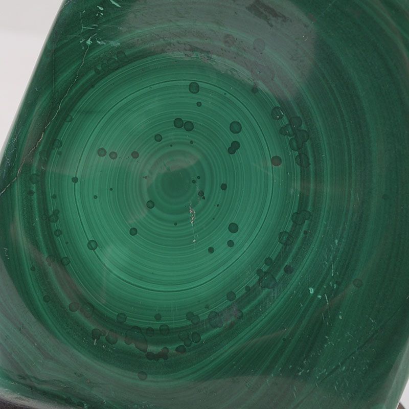 天然石 鑑賞石 マラカイト 孔雀石 原石 パワーストーン 唐木台付 C