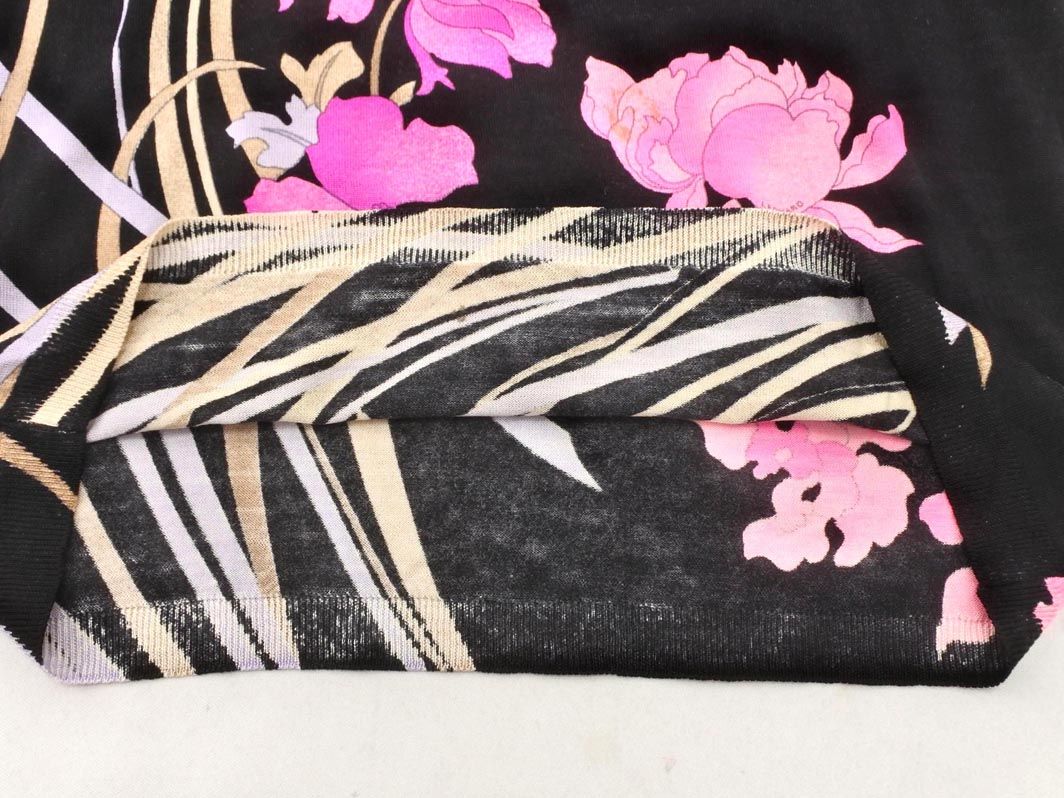 LEONARD レオナール ウール100% 花柄 ニット セーター size42/ピンクx