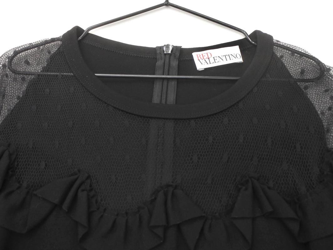 RED VALENTINO レッドヴァレンティノ レース 切替 フリル ワンピース