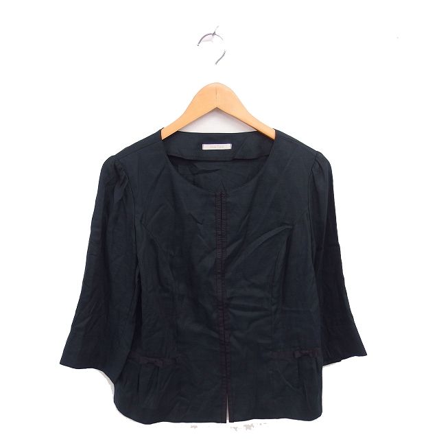 ローズティアラ Rose Tiara ノーカラー ジャケット 薄手 裏地無し