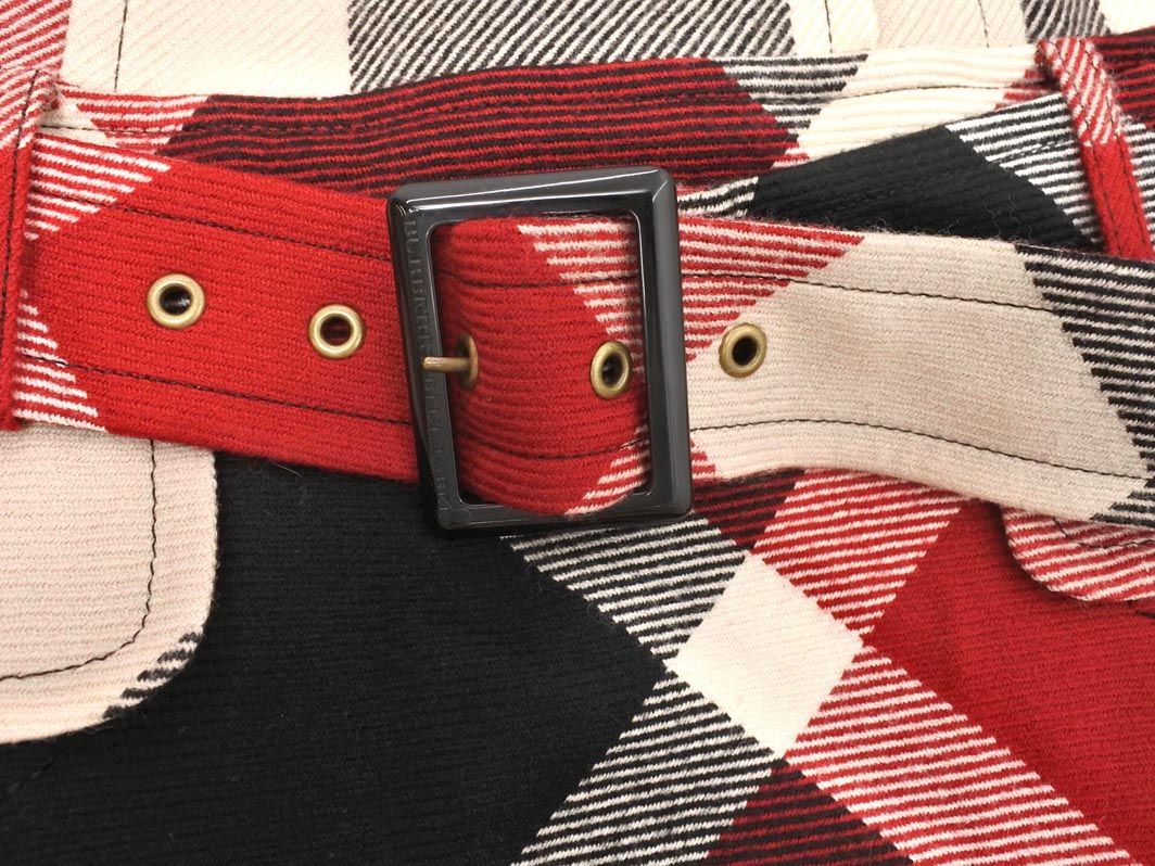 ブルーレーベルクレストブリッジ✨CBレッドチェック柄プリーツスカート