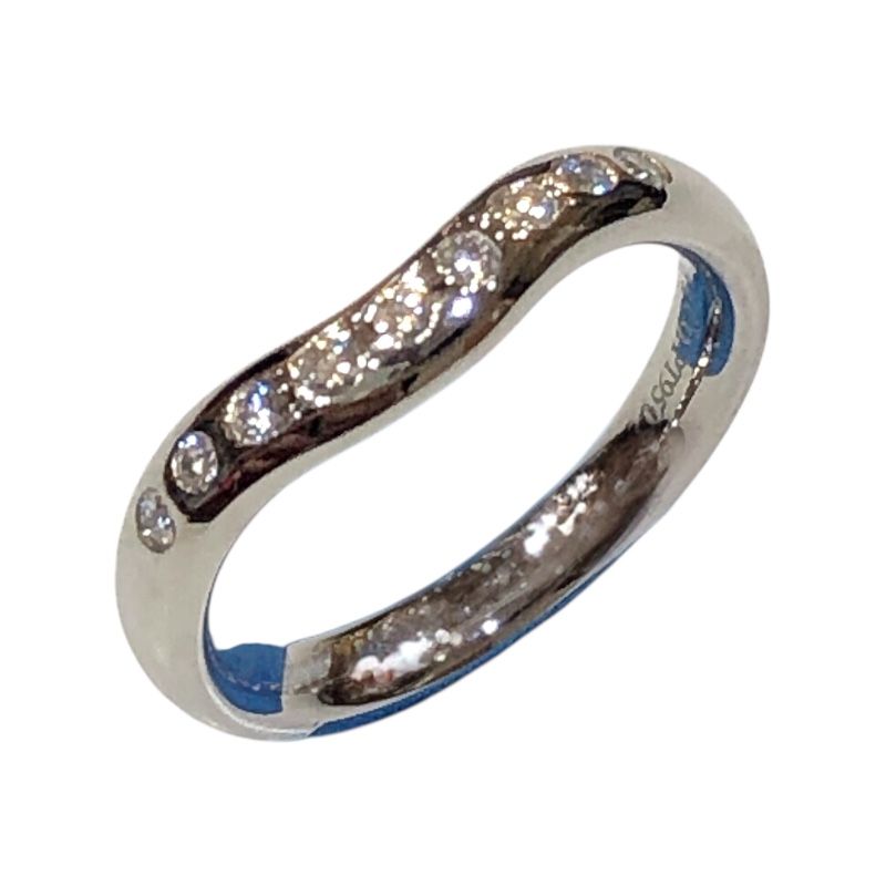 ティファニー TIFFANY＆CO カーブドバンドリング9PD シルバー Pt950