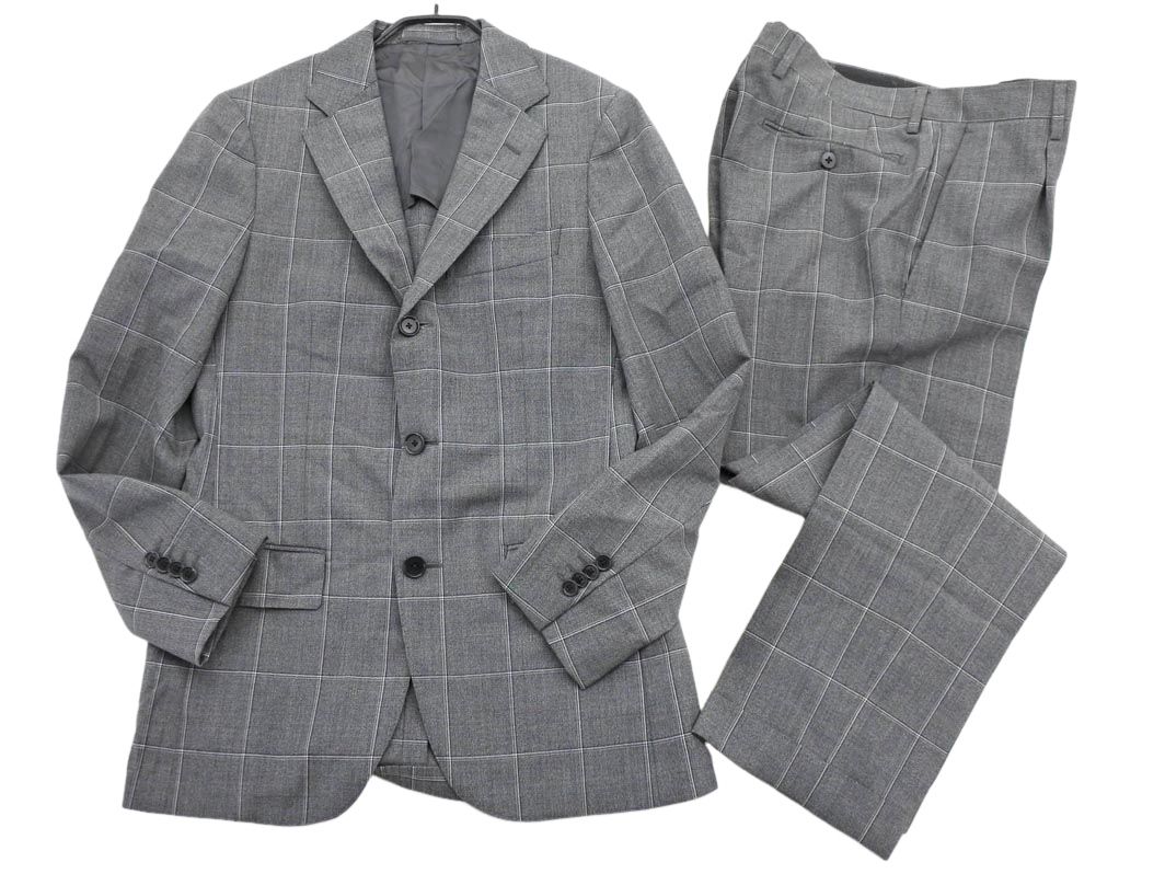 極美品✨ユナイテッドアローズ パンツスーツ セットアップ 38 グレー チェック UNITED ARROWS ユナイテッドアローズ チェック セットアップ