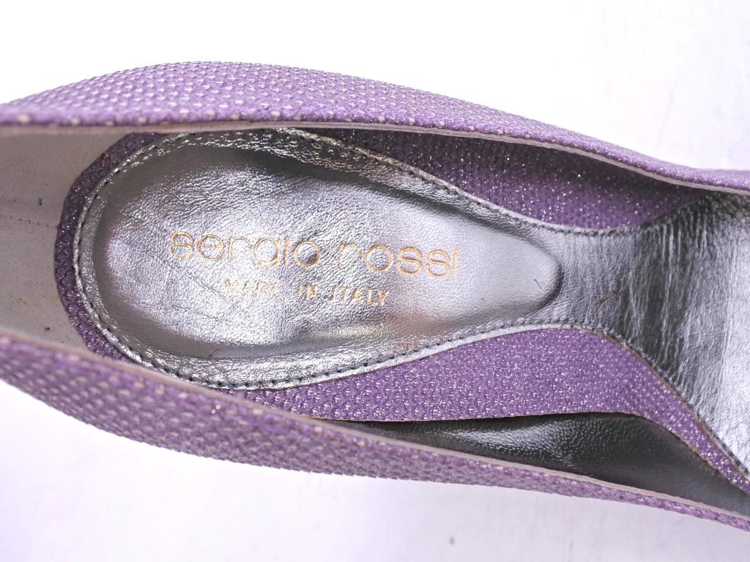 Sergio Rossi セルジオロッシ ラメ オープントゥ パンプス size35(22cm