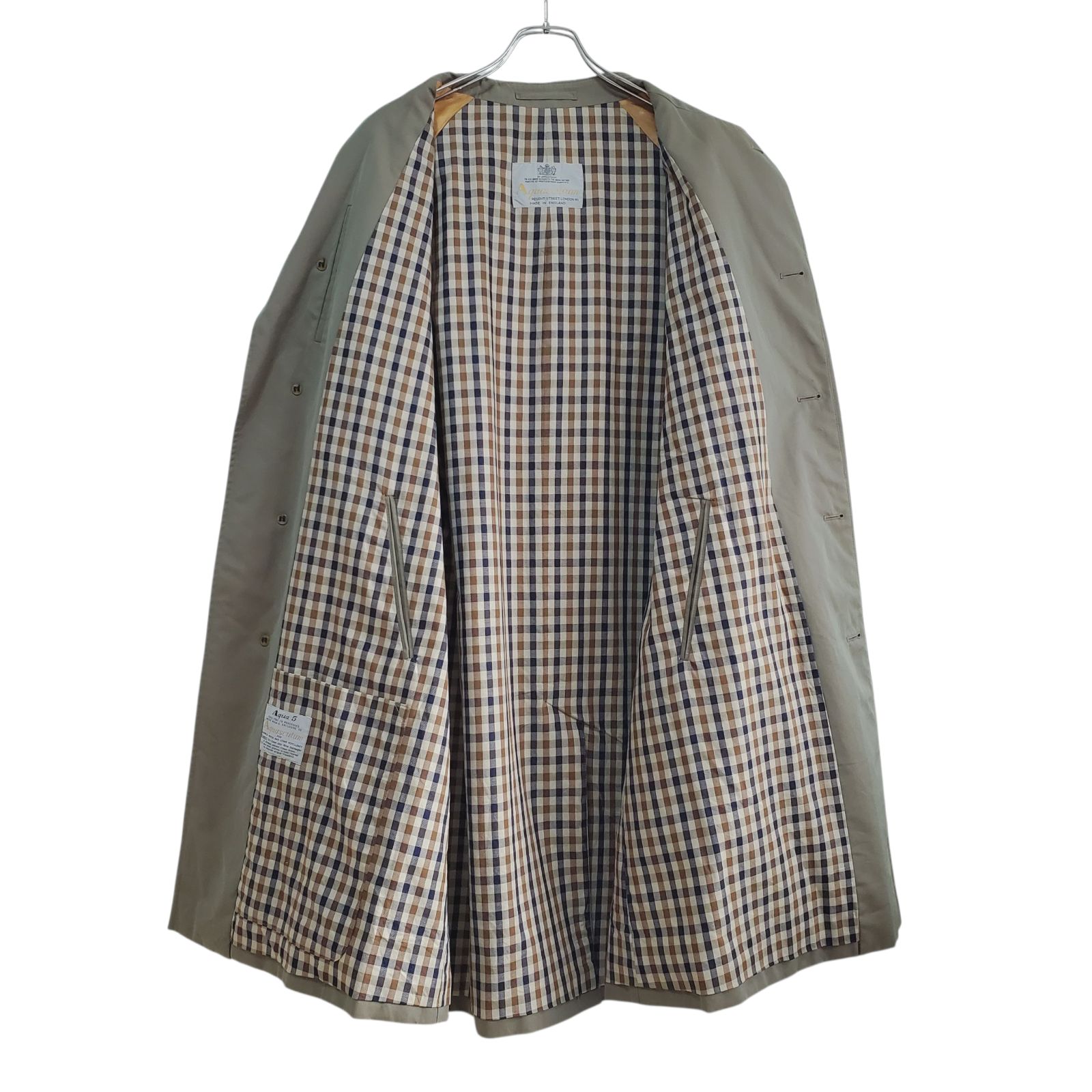 アクアスキュータム Aquascutum 英国製 Aqua5 玉虫色カーキ ステン