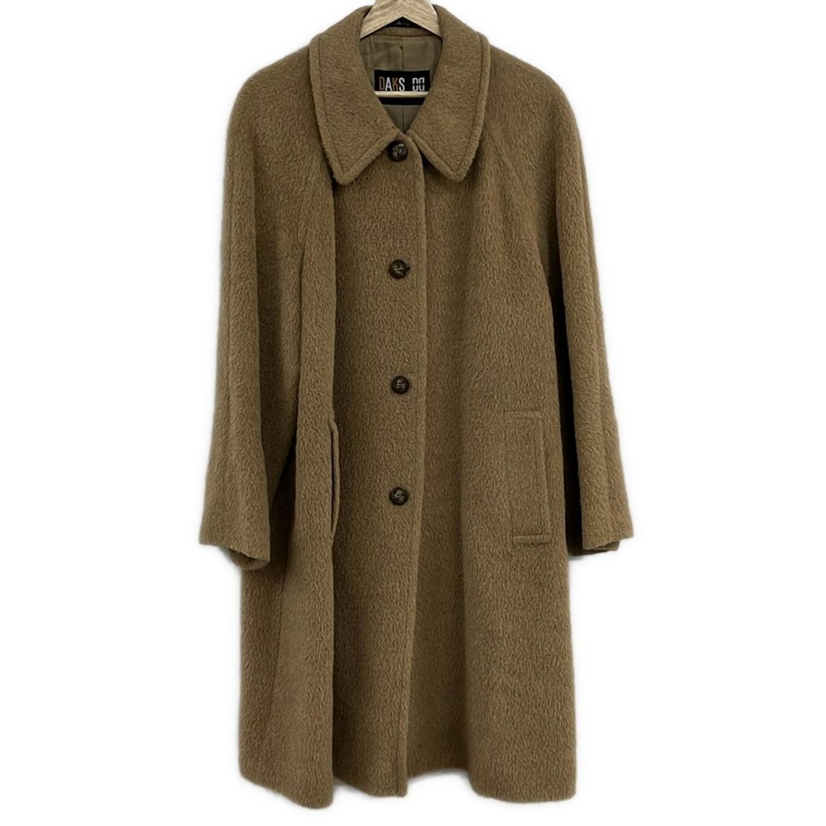 DAKS ステンカラーコート ウール ブラウン 11AR チェック柄 DAKS 