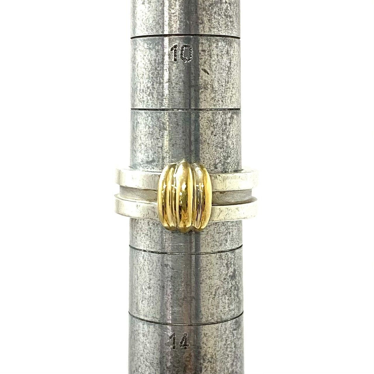 ティファニー　グルーブド　ウィズ　3ロウ　コンビ　リング　11号　925 750 ティファニー グルーブド ウィズ 3ロウ コンビ リング 11号 925 750