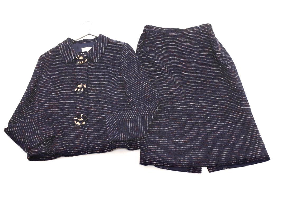 YUKI TORII ユキトリイ ウール混 花ブローチ付き セットアップ