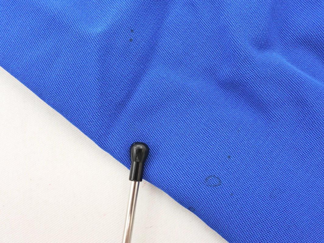 JUN ASHIDA ジュンアシダ シルク混 ノーカラー ジャケット size7/青