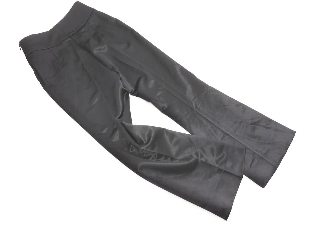 AKRIS アクリス シルク混 ハイウエスト パンツ size38/黒