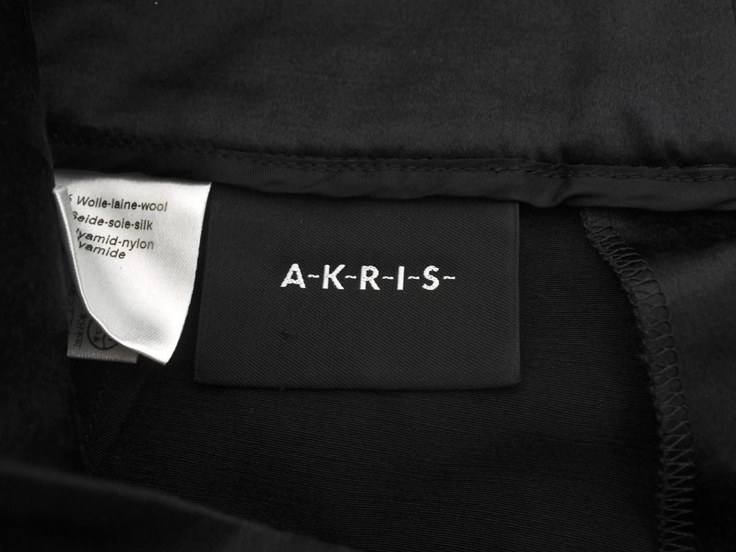 AKRIS アクリス シルク混 ハイウエスト パンツ size38/黒