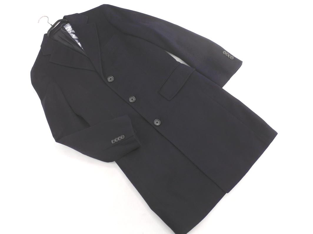 UNITED ARROWS ヘリンボーン チェスターコート 50 ネイビー 専用L