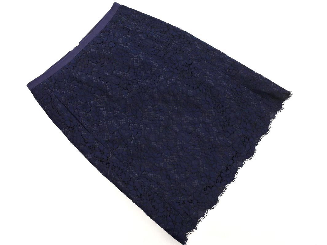 ドゥロワー DRAWER レース スカート ブルー 裏地 シルク 定価9.6万 ドゥロワー DRAWER レース スカート ブルー 裏地 シルク 定価9.6万