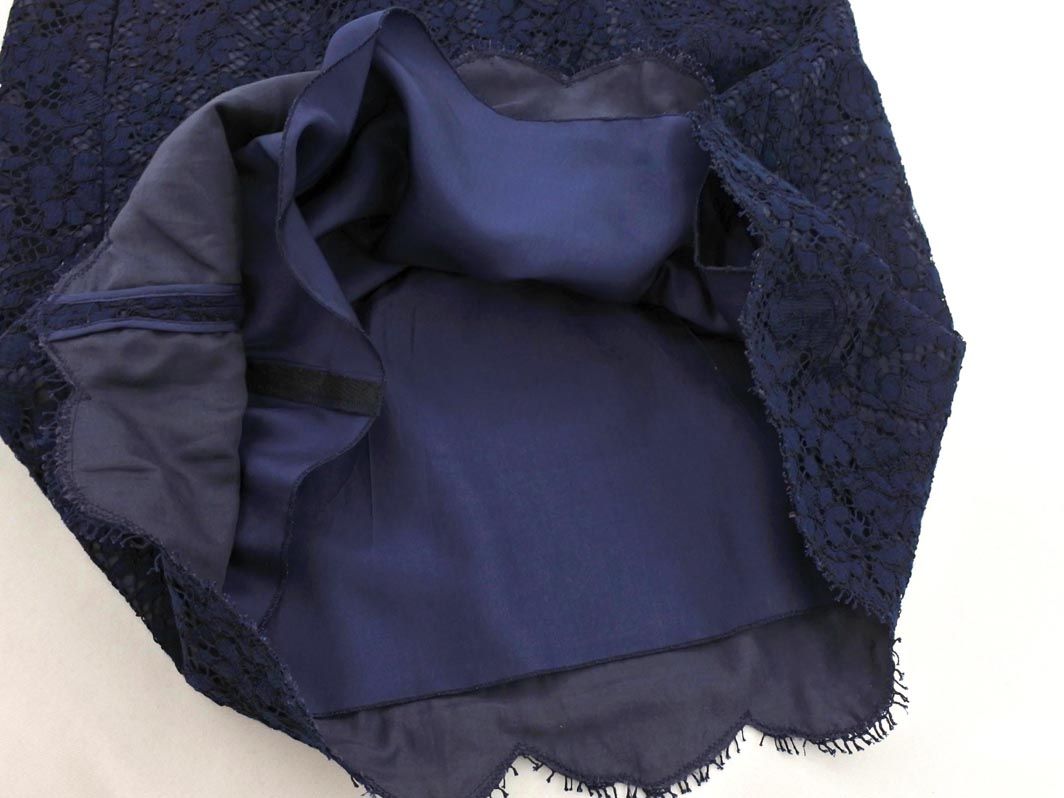 Drawer ドゥロワー 総レース スカート size38/紺 □◇ レディース