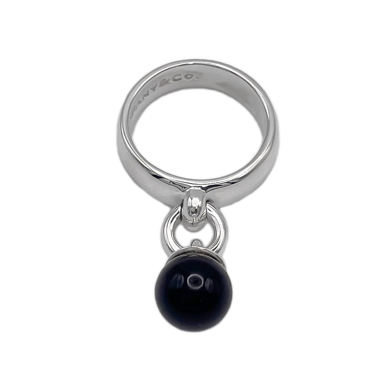 Tiffany&Co. ティファニー 7号 ボールダングル リング 指輪 オニキス