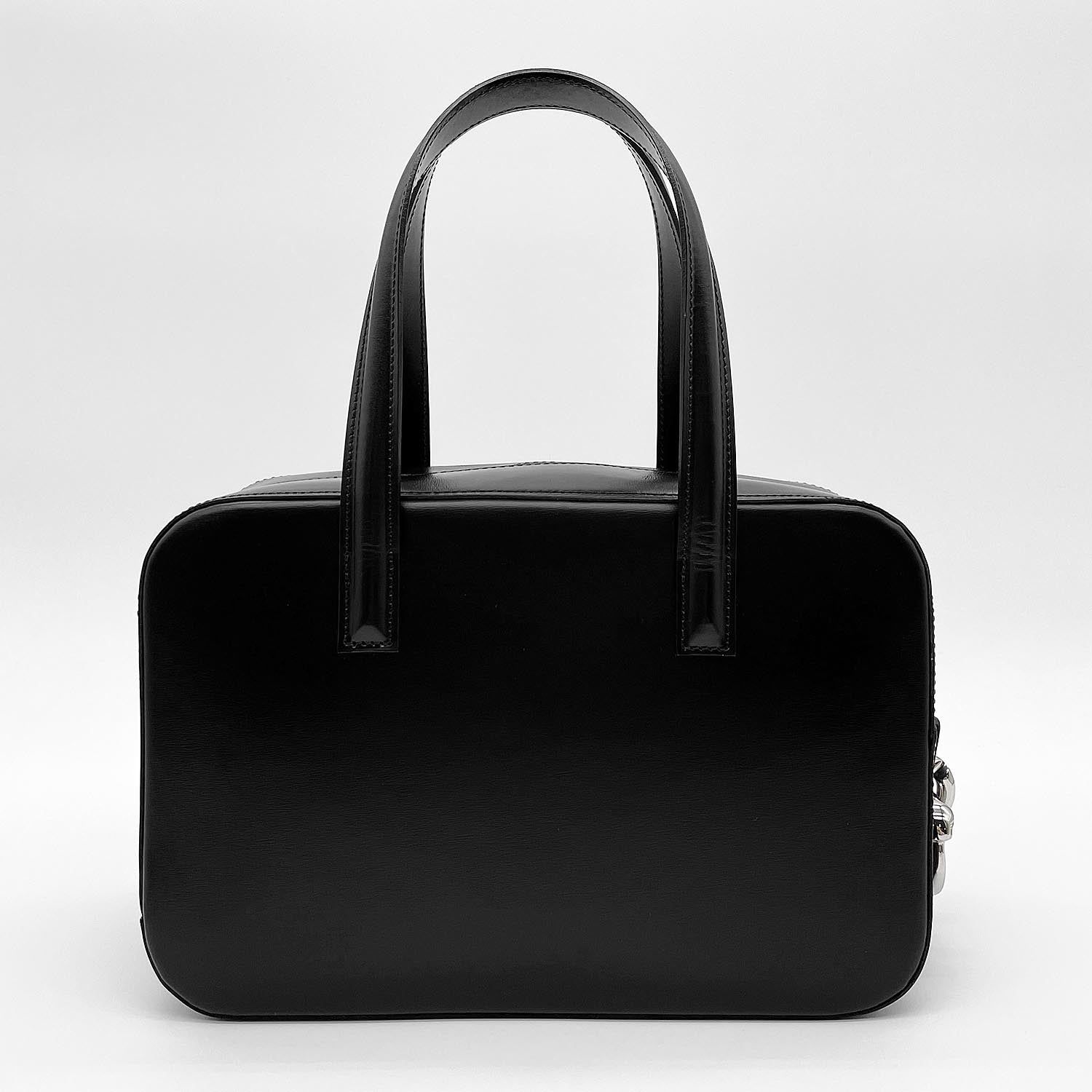 希少　カルティエ　レザー　ハンドバッグ　ボストンバッグ　シボ革　ブラック　ロゴ Cartier カルティエ パンテール ミニ ボストンバッグ ダッフル ハンド