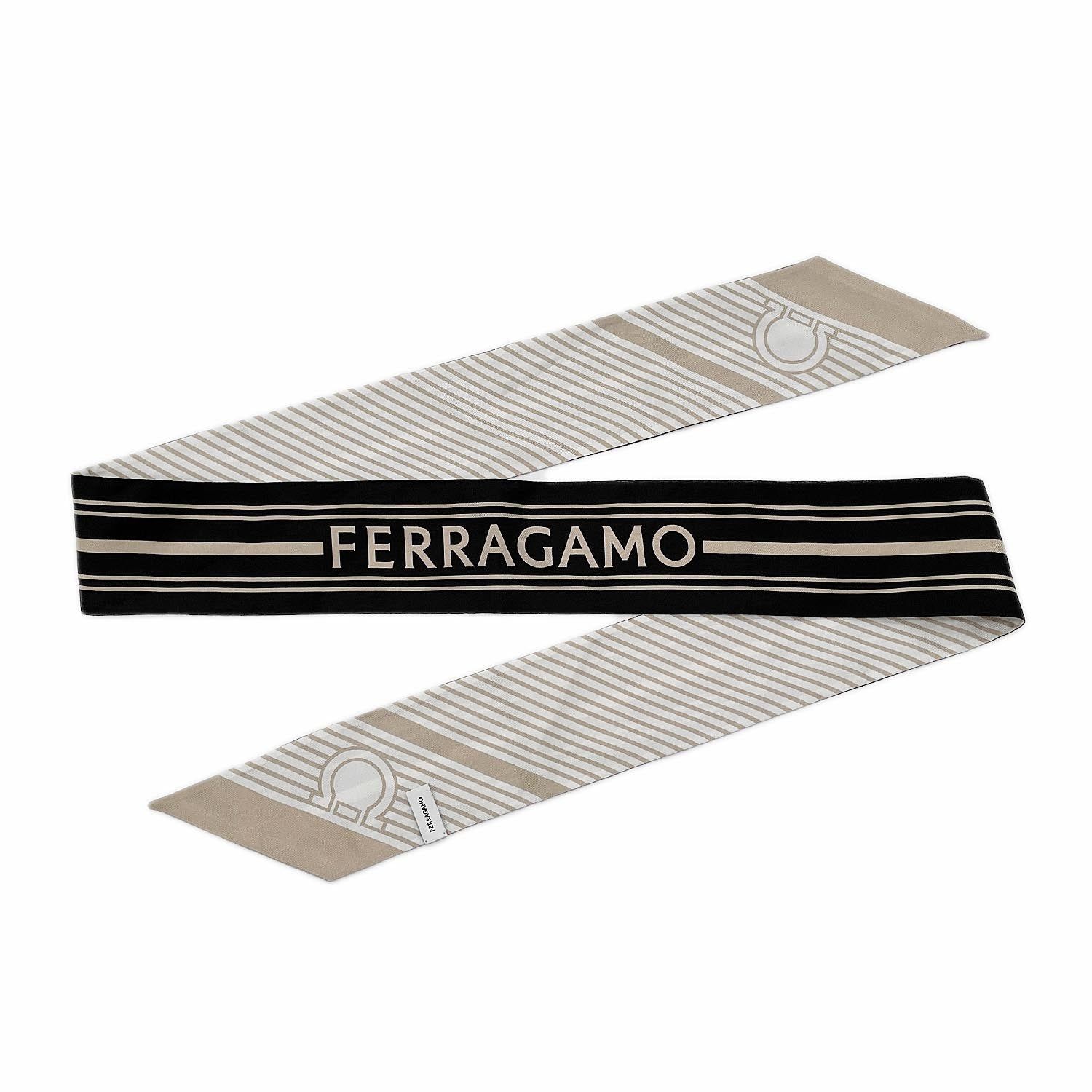 FERRAGAMO フェラガモ スカーフ バンドゥ ガンチーニ ロゴ レジ