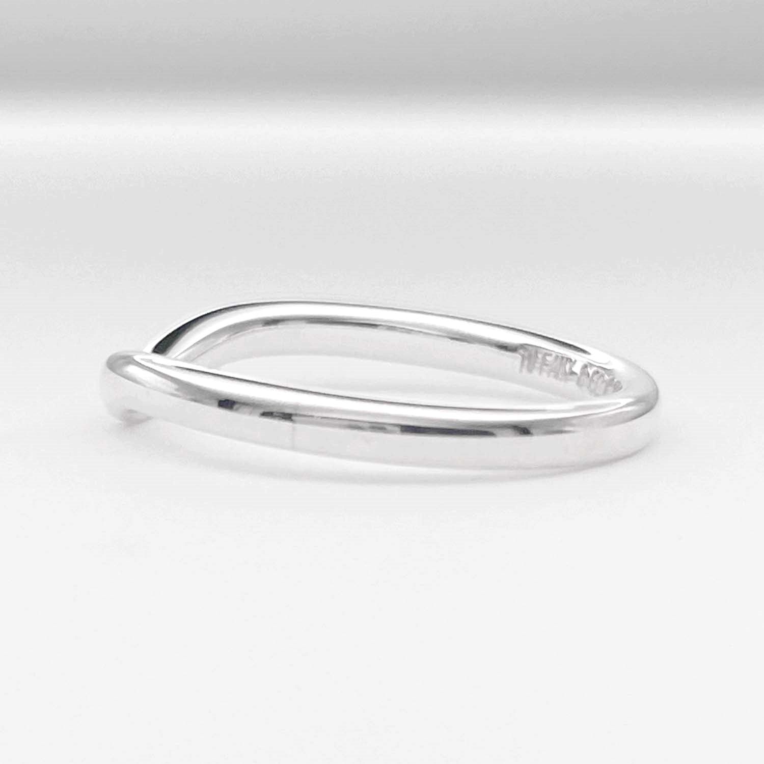 【お値下げ】ティファニー リング・カーブド バンドリング 【SV925】 TIFFANY&Co. ティファニー ワイド カーブド バンドリング Pt950 メンズ