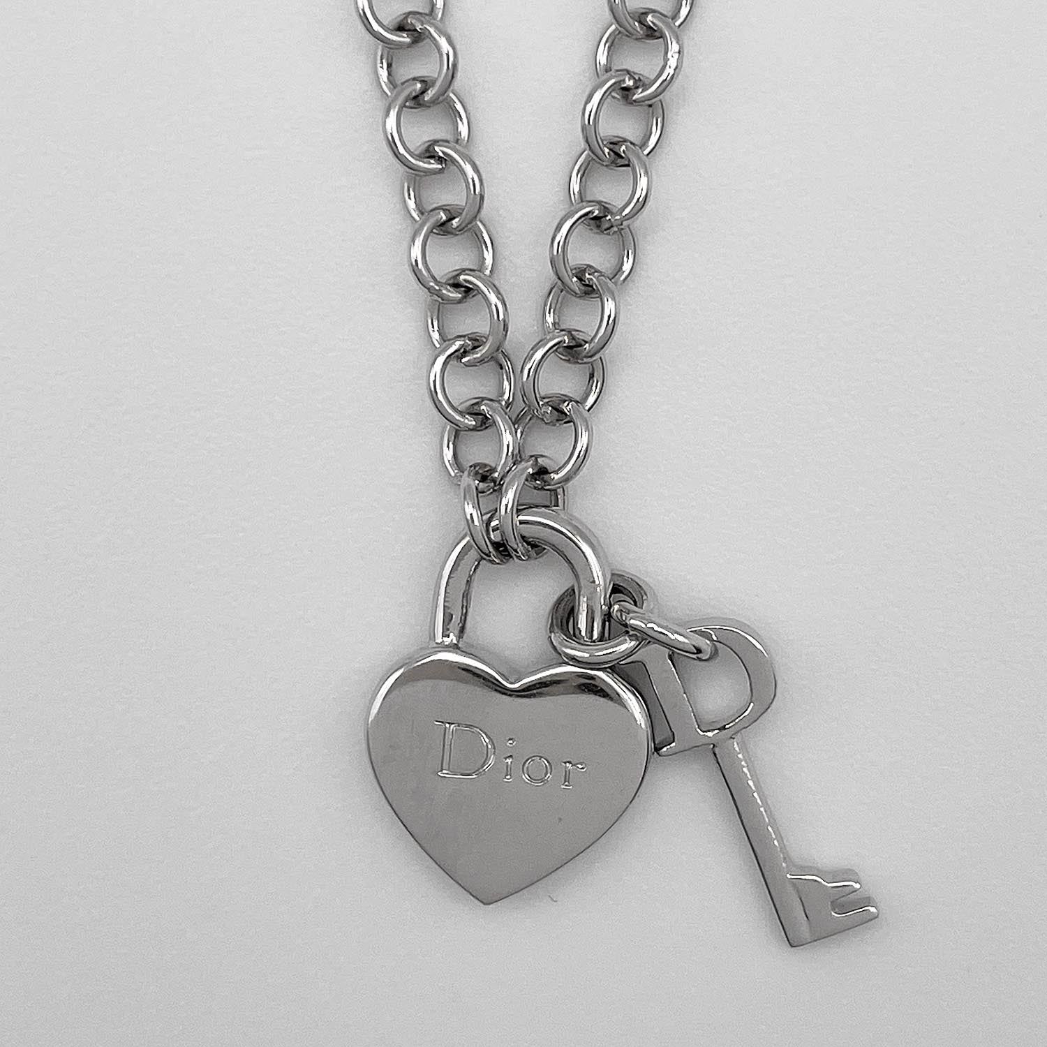 Dior　ネックレス　ハート　鍵　鍵穴　ディオール Christian Dior ディオール ハート カデナ 鍵 モチーフ ネックレス
