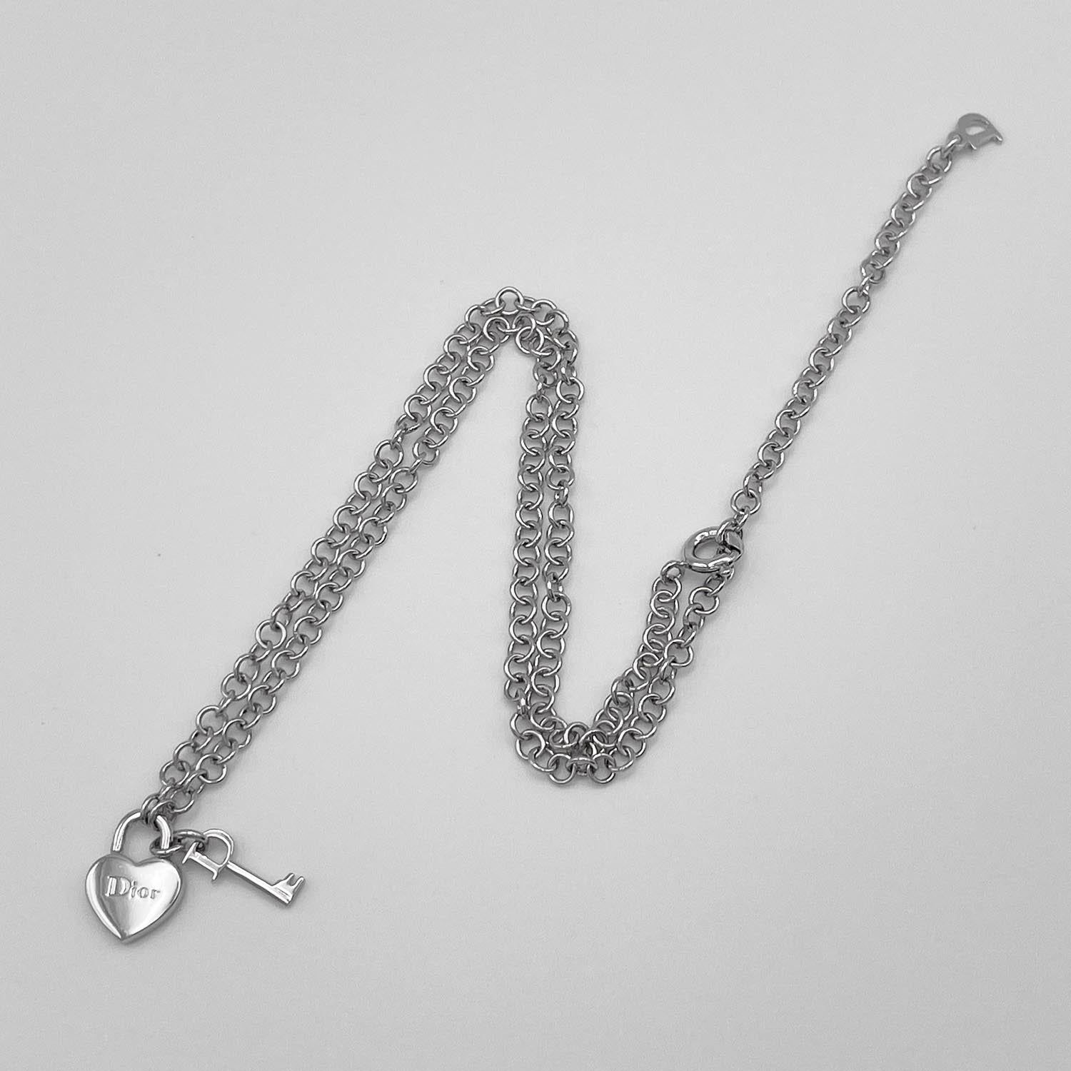 Dior ディオール ネックレス ハートロック キー ロゴ ペンダント