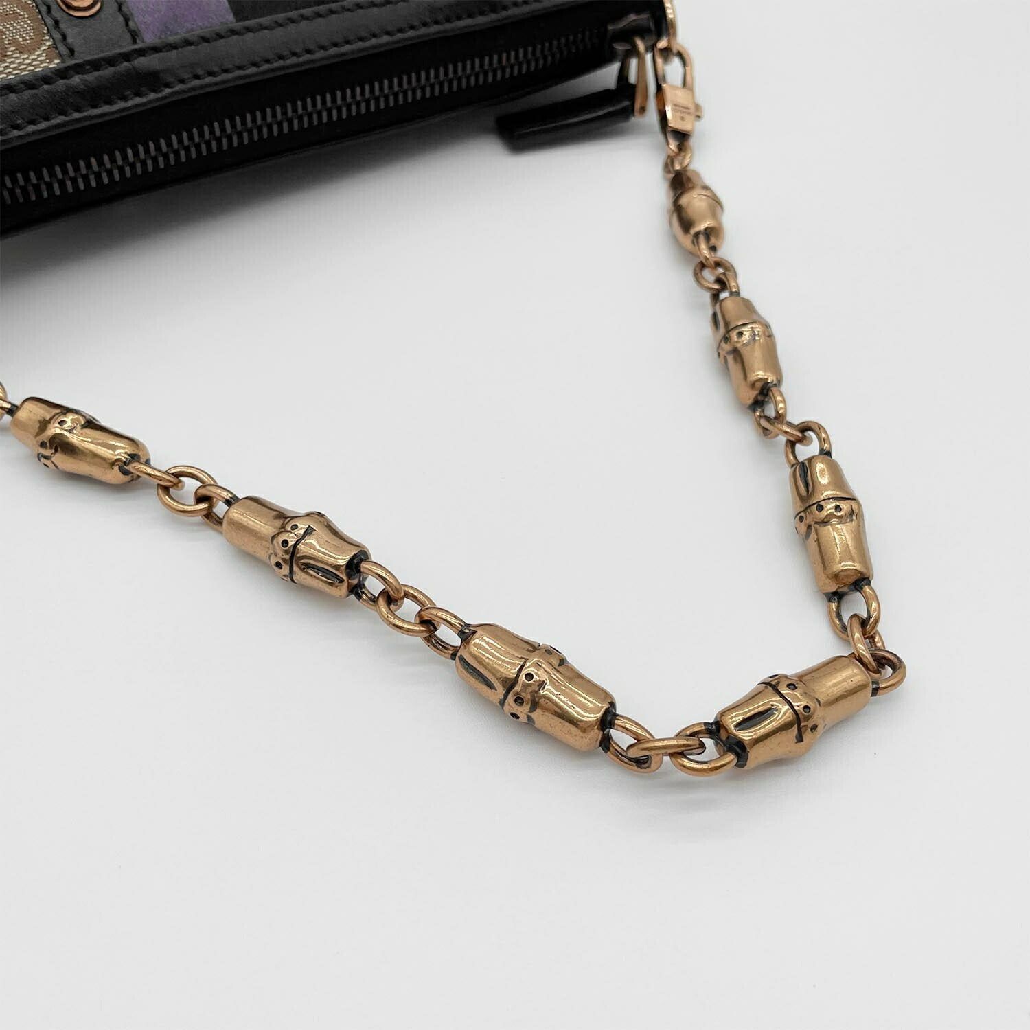GUCCI グッチ ミニ ハンドバッグ バンブーチェーン GGキャンバス