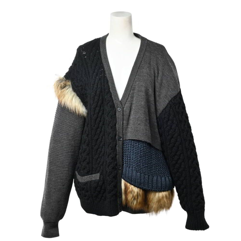 kolor ドッキングガーディガン kolor ミックスパーツ ドッキング ニットカーディガン - メルカリ