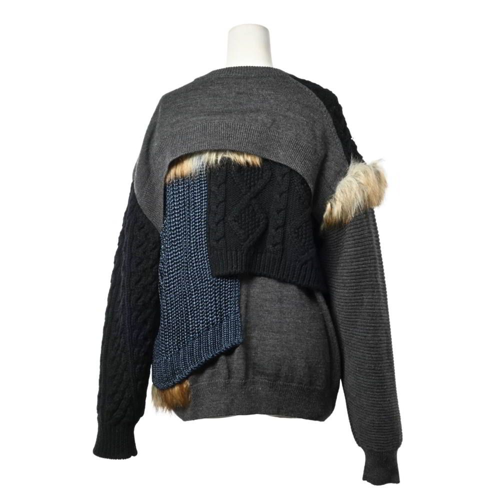 kolor ミックスパーツ ドッキング ニットカーディガン - メルカリ