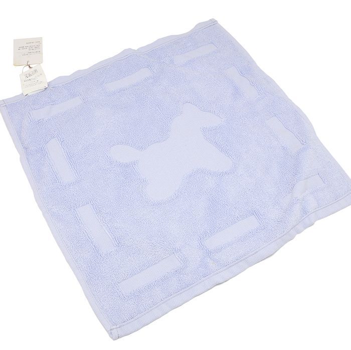 未使用 エルメス カレ ダダ ベビータオル ハンドタオル ポニー ブルー