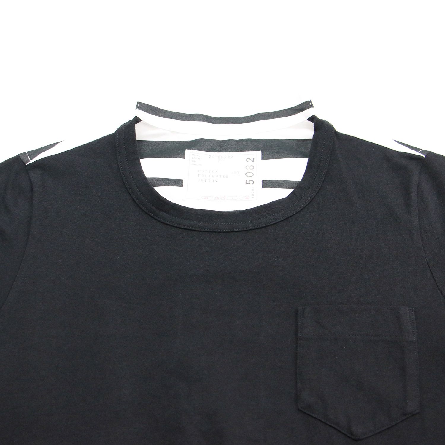 Sacai サカイ カットソー ブラック ホワイト 黒白 サイズ:1(S) | 20春