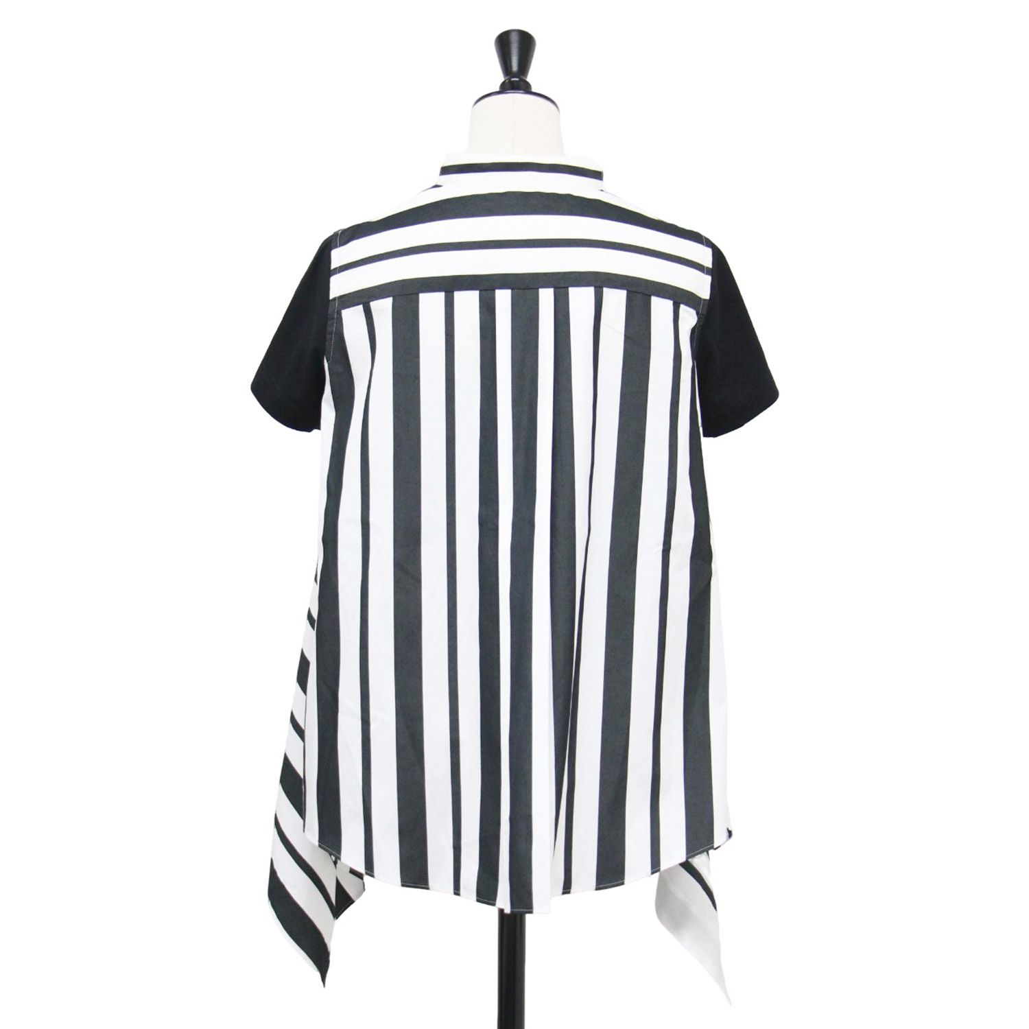 Sacai サカイ カットソー ブラック ホワイト 黒白 サイズ:1(S) | 20春