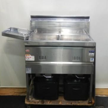 代引不可)2022年製 マルゼン LP ガス 2槽 フライヤー MGF-C18WK 18L×2