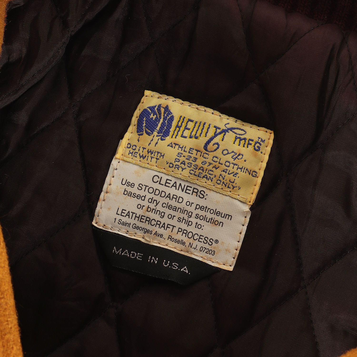 HEWITT ヒューイット スタジャン マスタード ホワイト サイズ:40(L