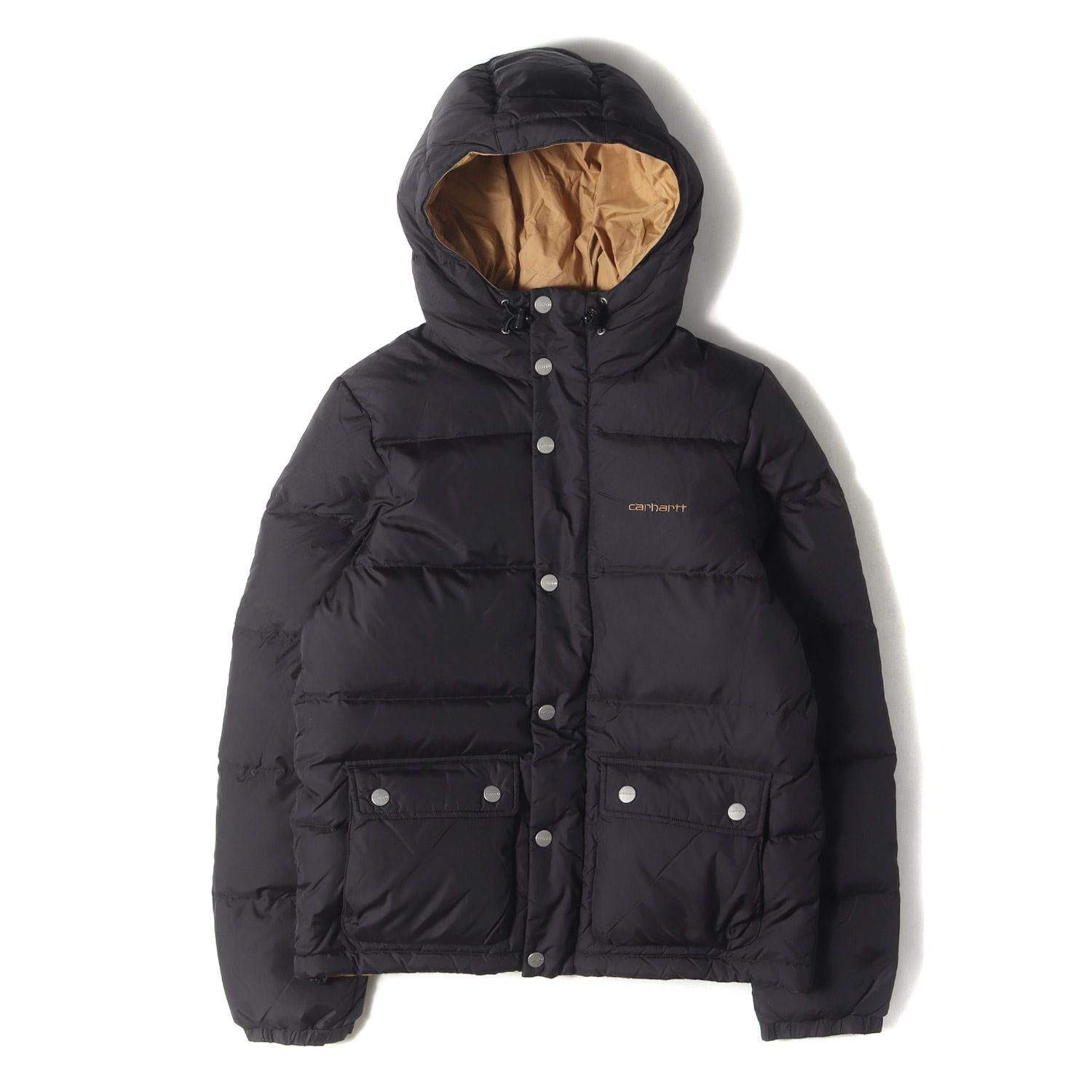 Carhartt カーハート ジャケット ブラック 黒 サイズ:XS | フーデッド ナイロン ダウンジャケット (RALEIGH JACKET) | アウター ブルゾン 上着【メンズ】【中古】 Carhartt カーハート ジャケット ブラック 黒 サイズ:XS | フーデッド