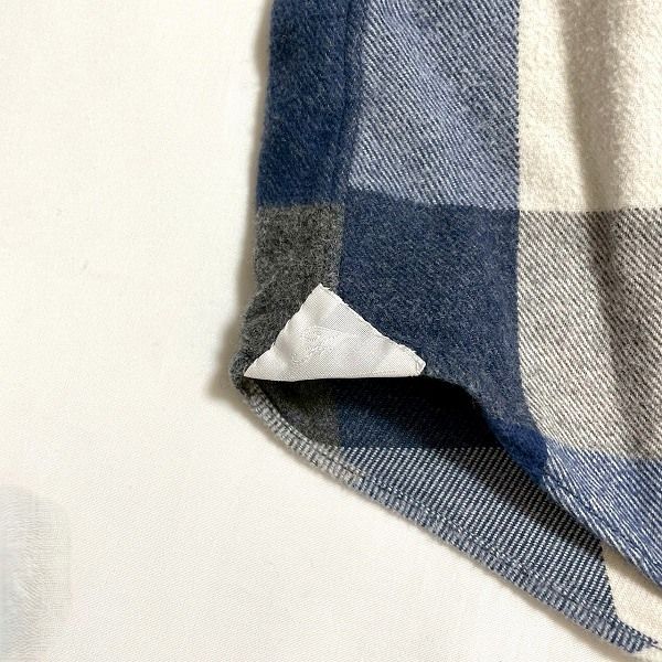 M4］Finamore 長袖ネルシャツ チェック 40 ホリゾンタルカラー M4