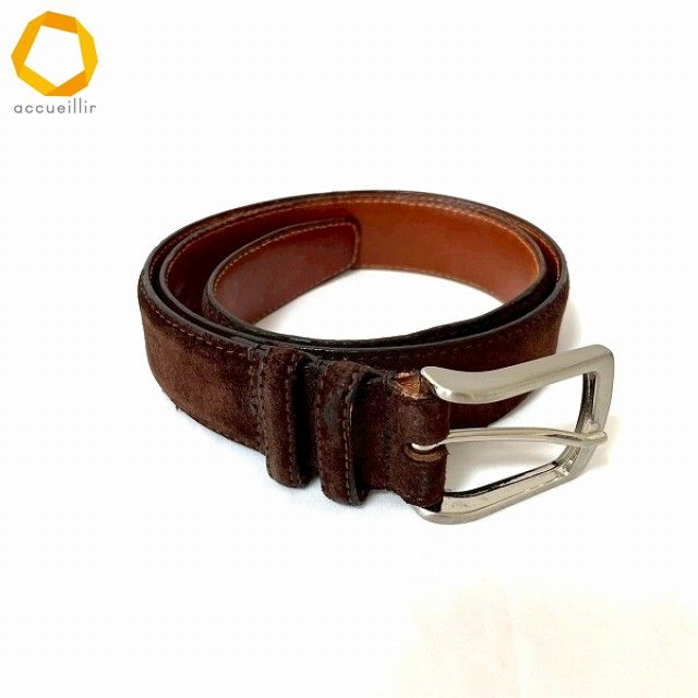 anzb ラクアアンドシー lacquer&C. ベルト 85/100 こげ茶 スエード