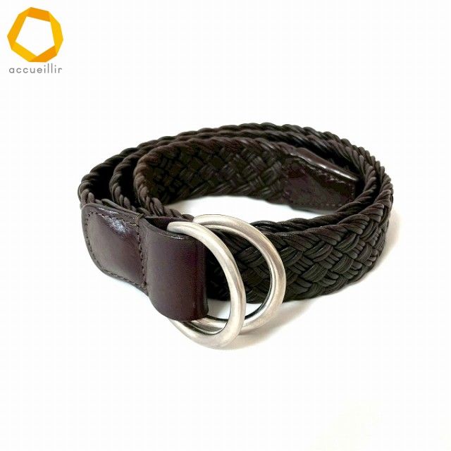 #anzb アンダーソンズ Anderson's ベルト 80 こげ茶 メッシュ イタリア製 メンズ [959891]