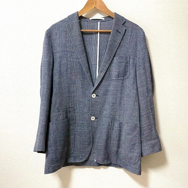 sxc コルネリアーニ Corneliani ID シングルジャケット 50 紺 白 S2B