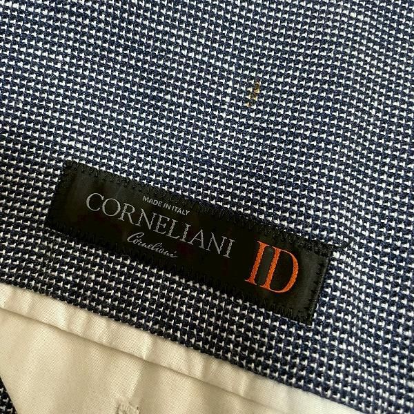 sxc コルネリアーニ Corneliani ID シングルジャケット 50 紺 白 S2B