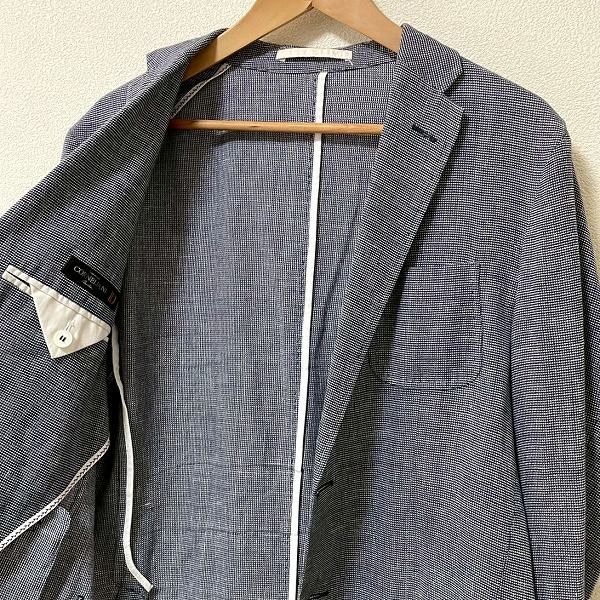 sxc コルネリアーニ Corneliani ID シングルジャケット 50 紺 白 S2B