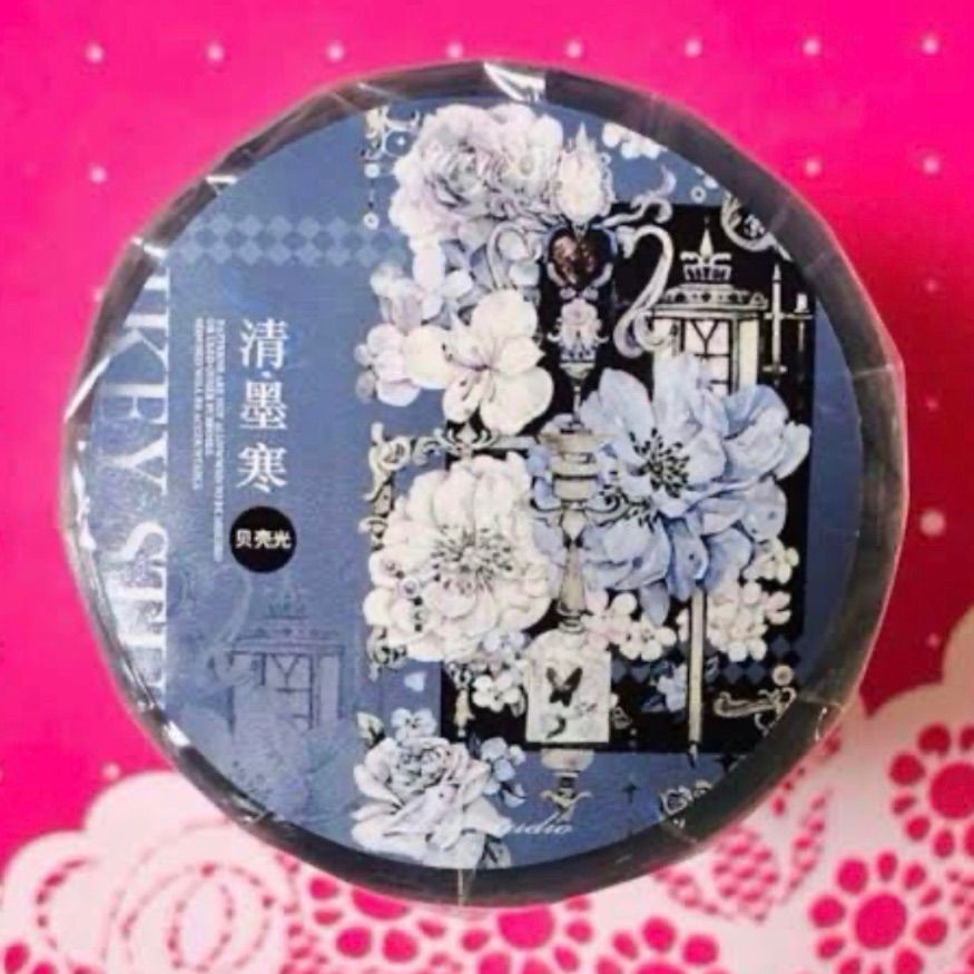 贝壳光 6.5cm×10m 清墨寒 海外マスキングテープ 海外マステ 花 - メルカリ