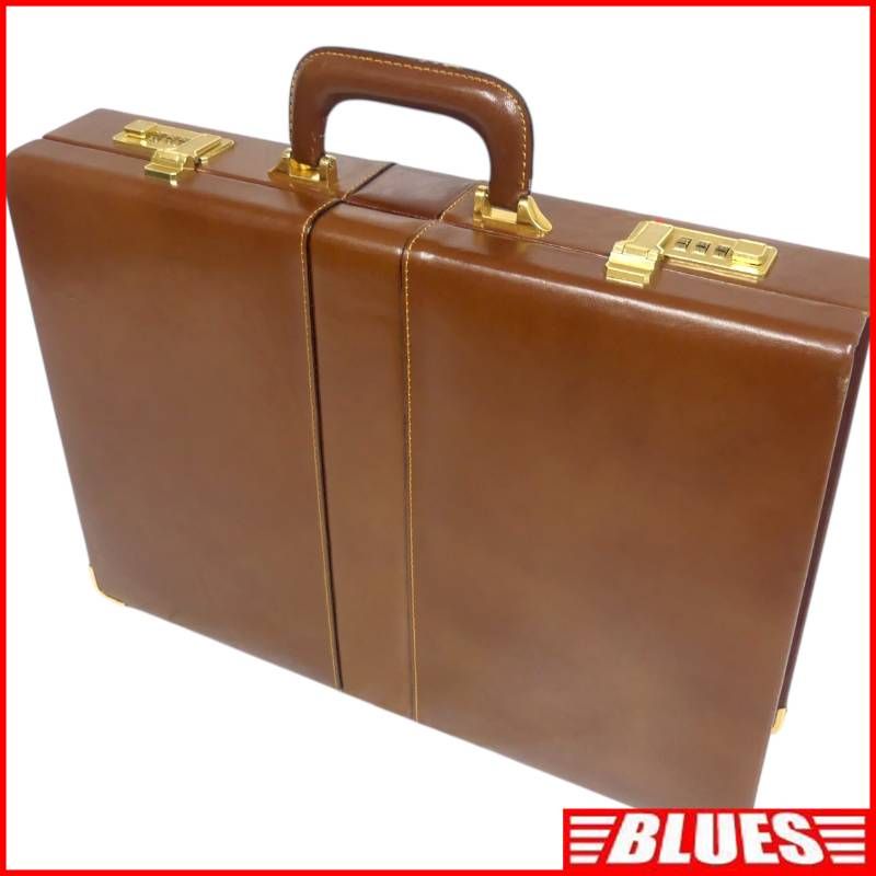 PRESTO アタッシュケース ロック付き レザー ブラウン A4 希少・美品