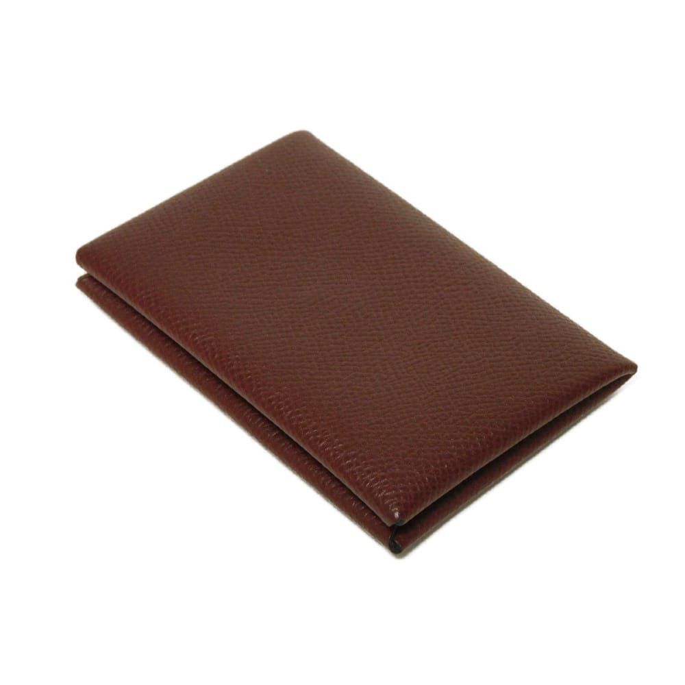 【美品】HERMES ル ソワ サンドゥーズ ヴォーエプソン ケース HERMES エルメス カルヴィ エプソン プレス加工 カーフ ボルドー