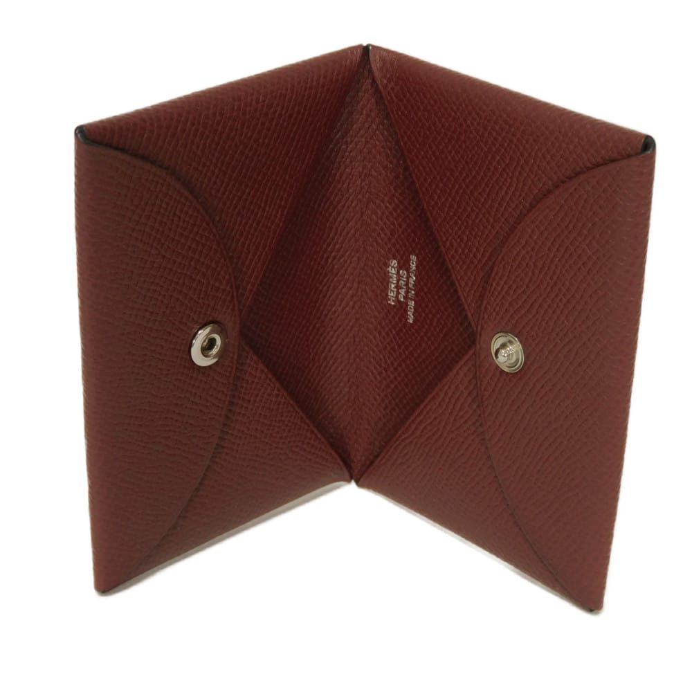 HERMES エルメス カルヴィ エプソン プレス加工 カーフ ボルドー