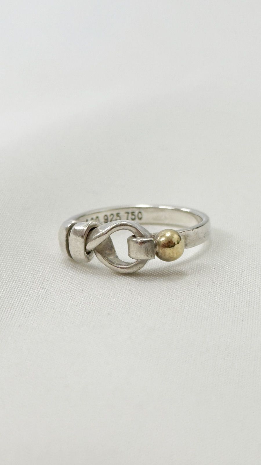 ティファニー SV925/750 ラブノット リング 7号[g824-8] TIFFANY&Co. 8