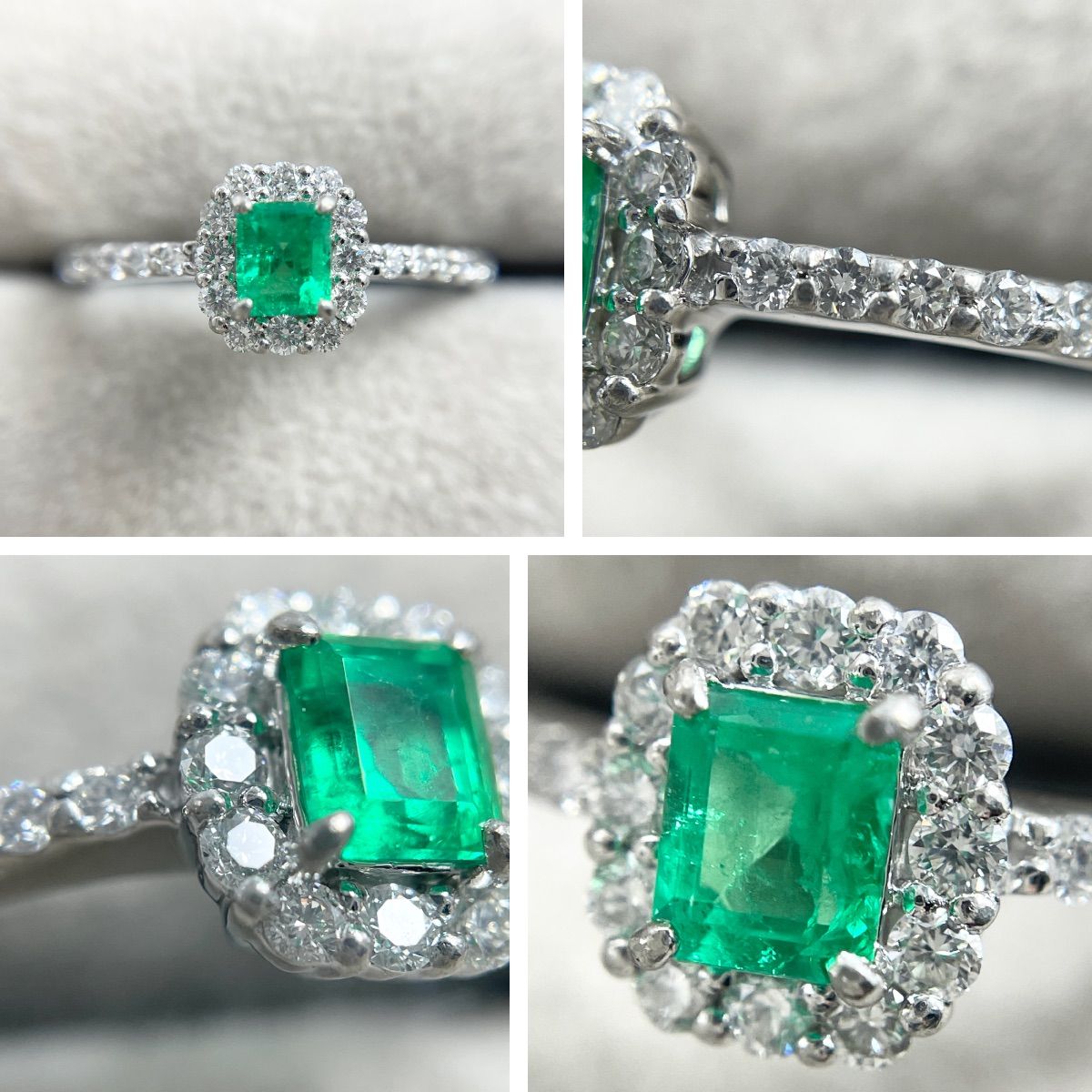 セイコージュエリー 天然エメラルドダイヤモンドリング Pt900 天然エメラルド 0.24ct 天然ダイヤモンド 0.25ct リング - メルカリ